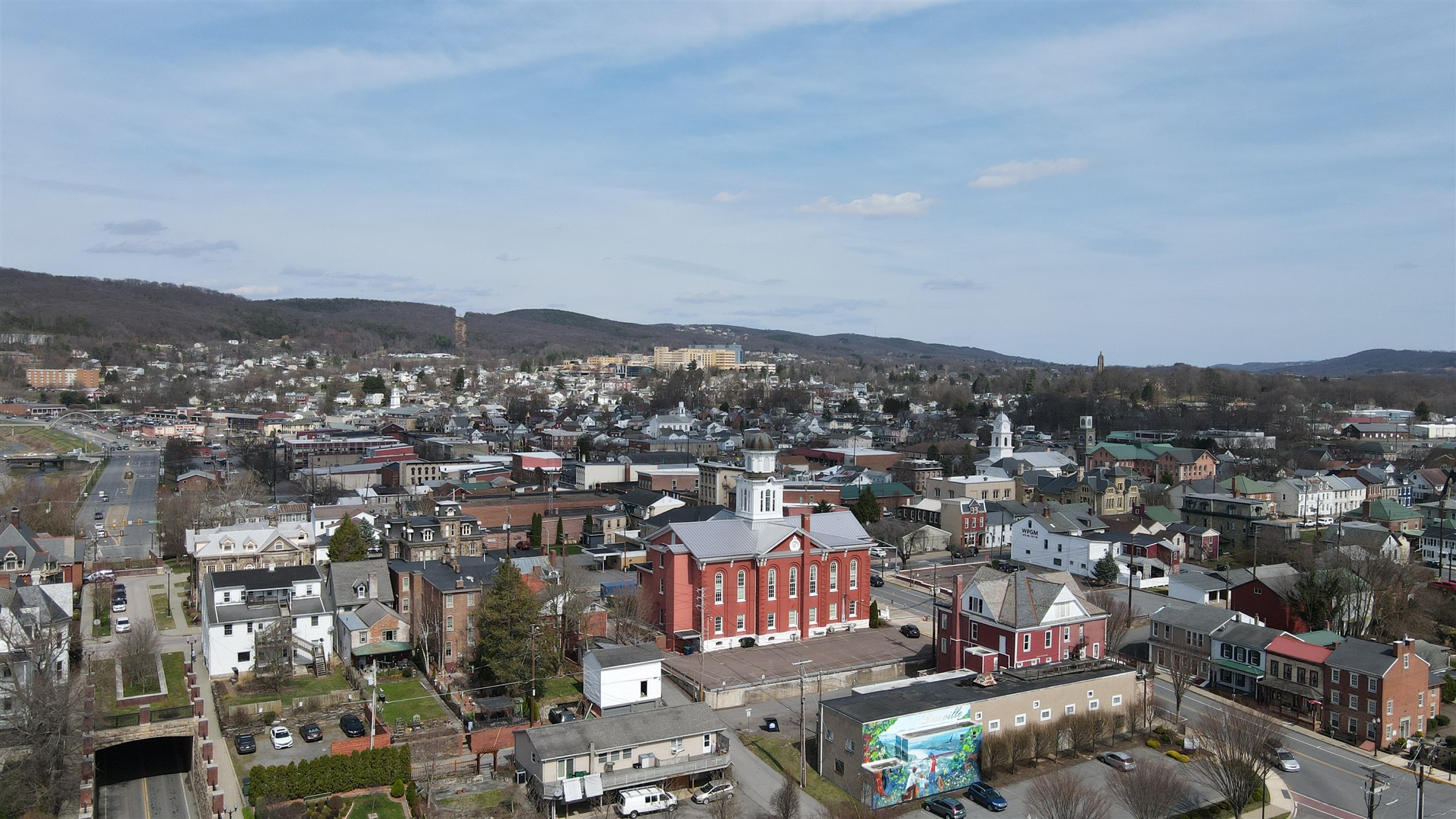 Aerial view of Danville, Pennsylvania