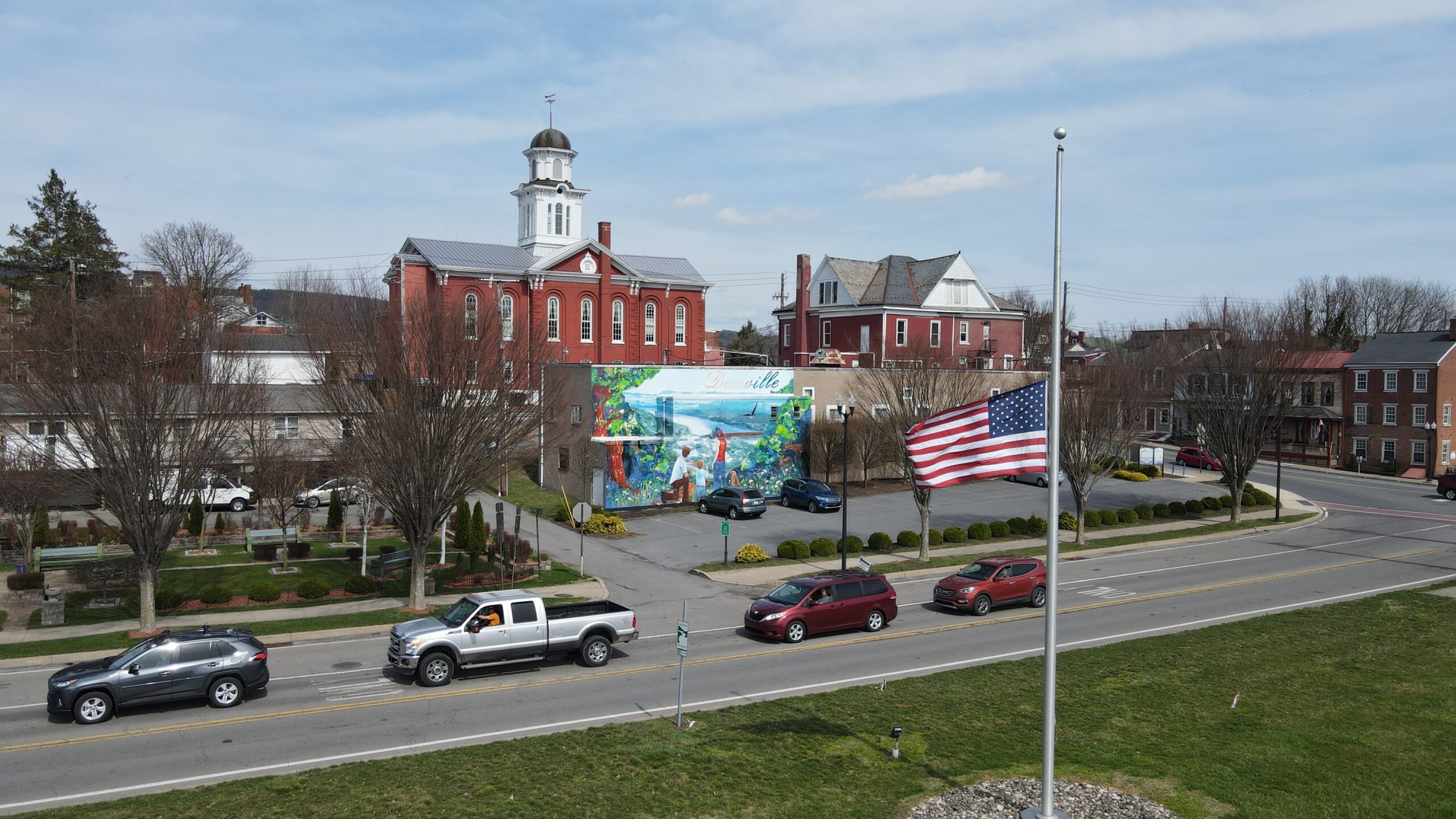 Danville main street and community mural
